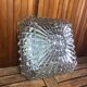 Old molded glass ceiling light + vintage black metal support