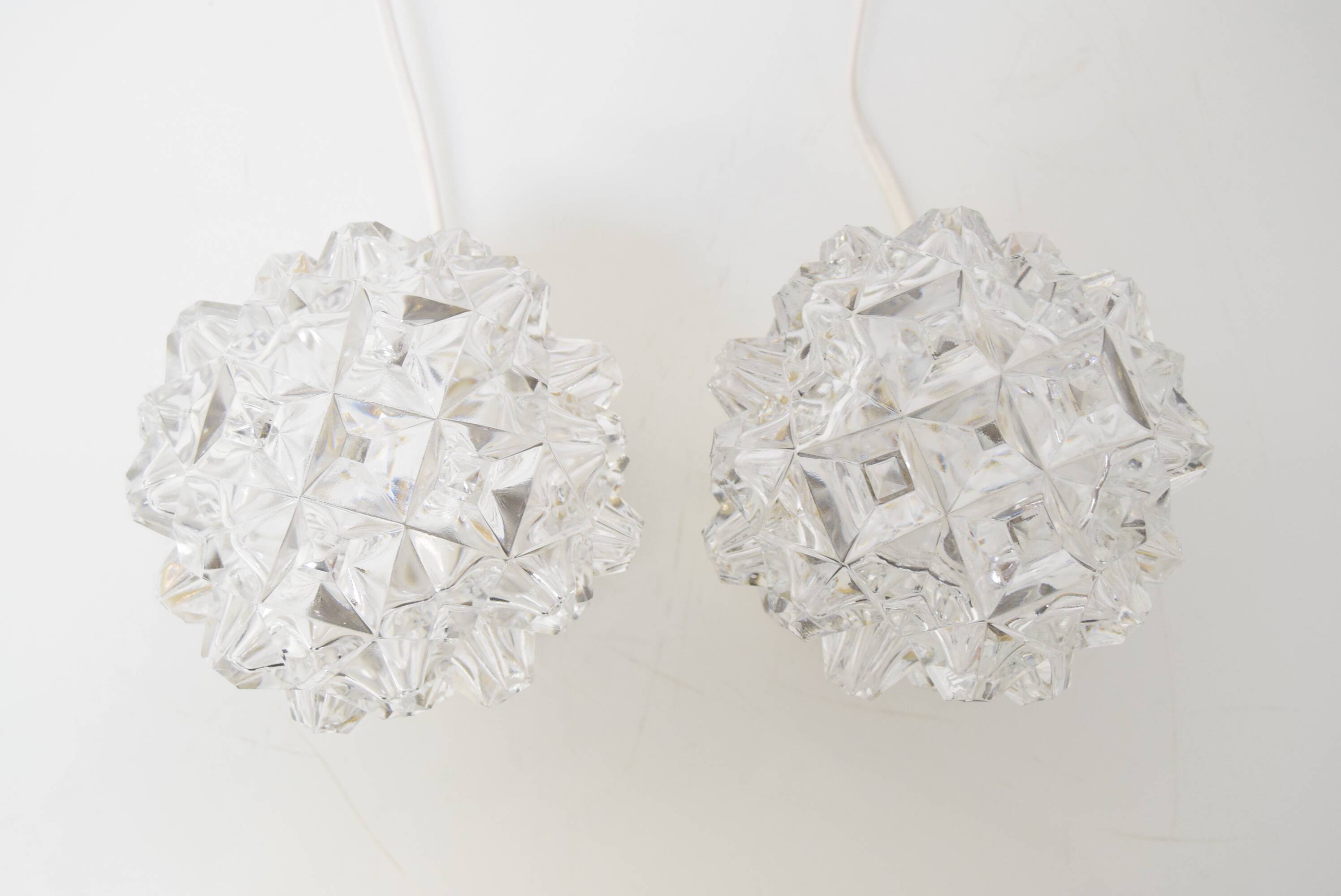 Pair of Design Table or Wall Lamps by Preciosa, Kamenicky Senov, Czechoslovakia, 1960's.