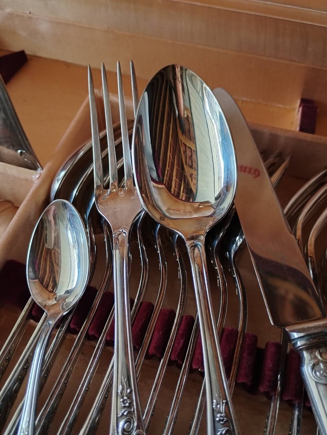 Cutlery set 49 pieces silver metal rocaille model St Médard