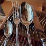 Cutlery set 49 pieces silver metal rocaille model St Médard