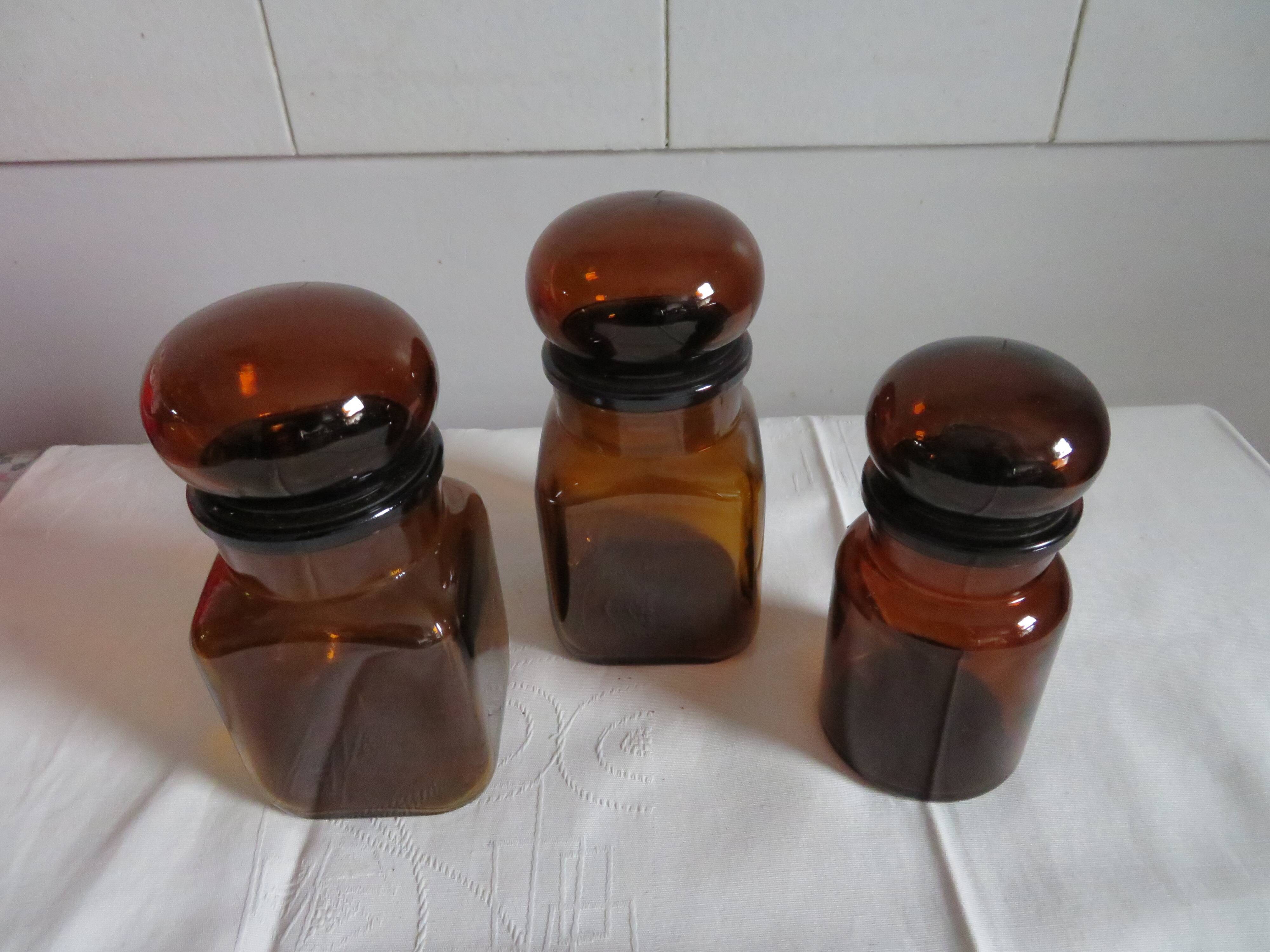 Amber glass jars