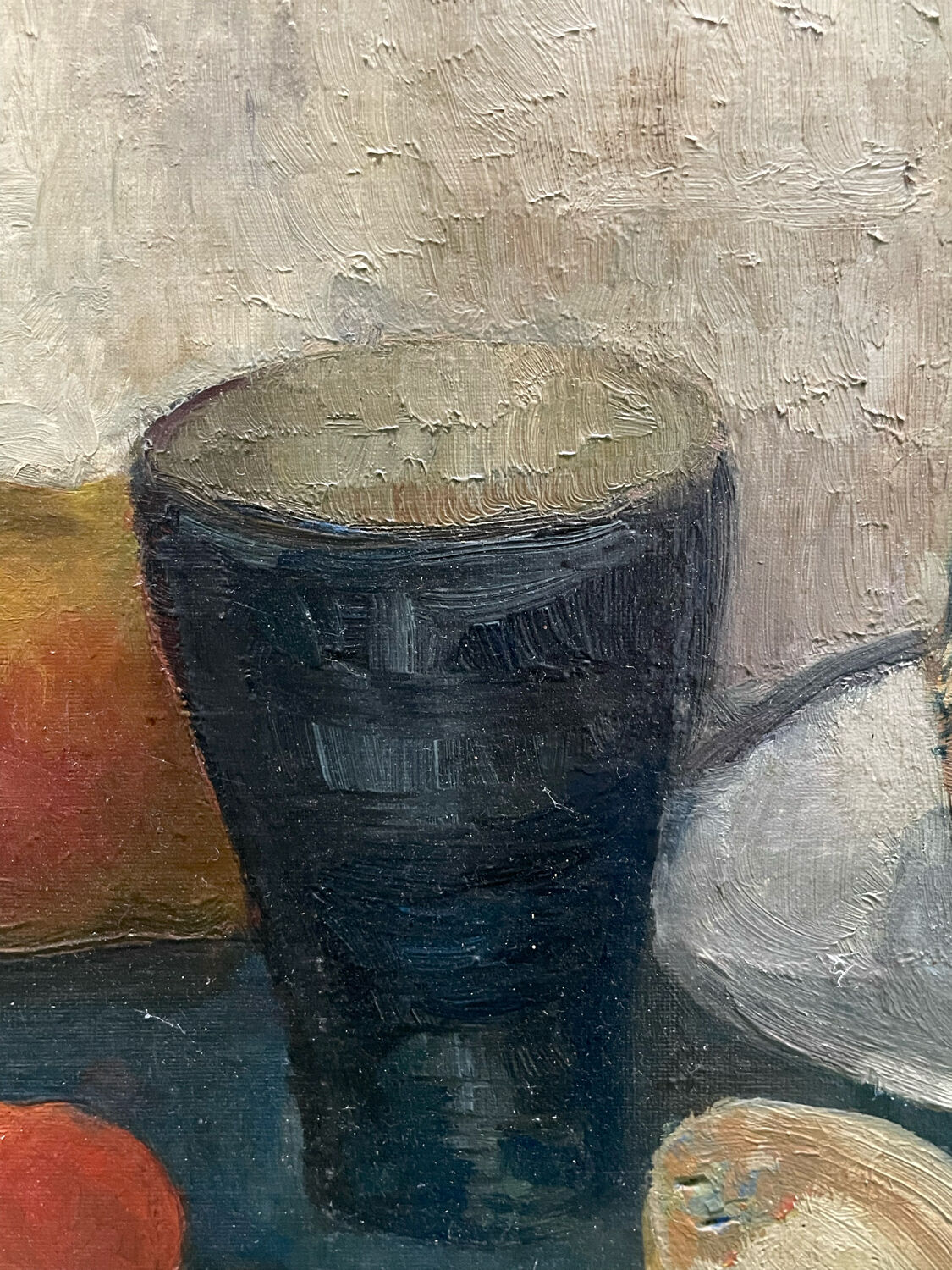 Painting old still life with pineapple twentieth