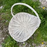 White rattan basket