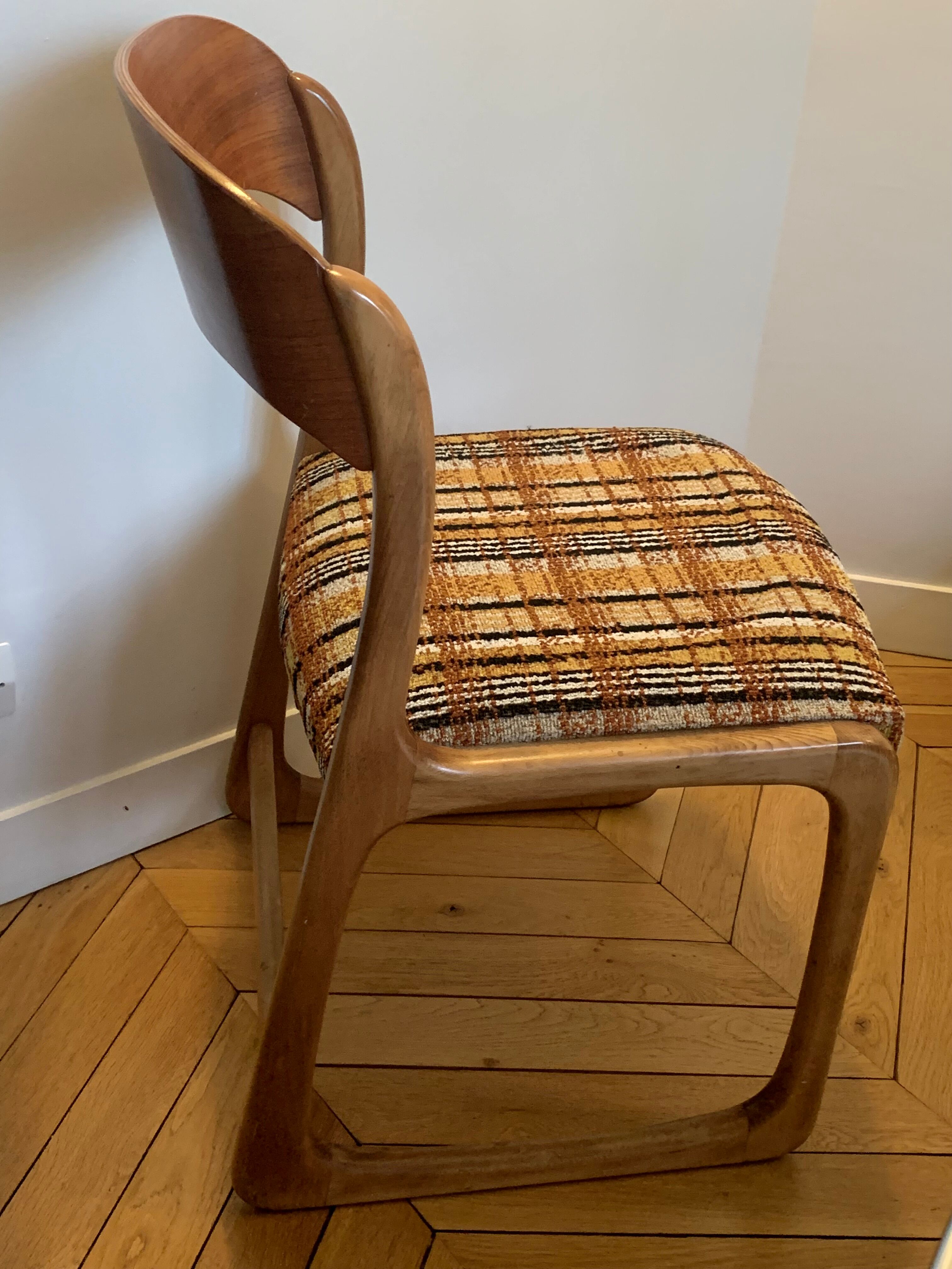 2 vintage chairs Model sled by Emile & Walter Baumann