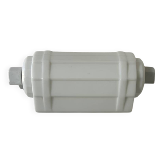 Vintage modernist wall lamp, porcelain and opaline, France 1930