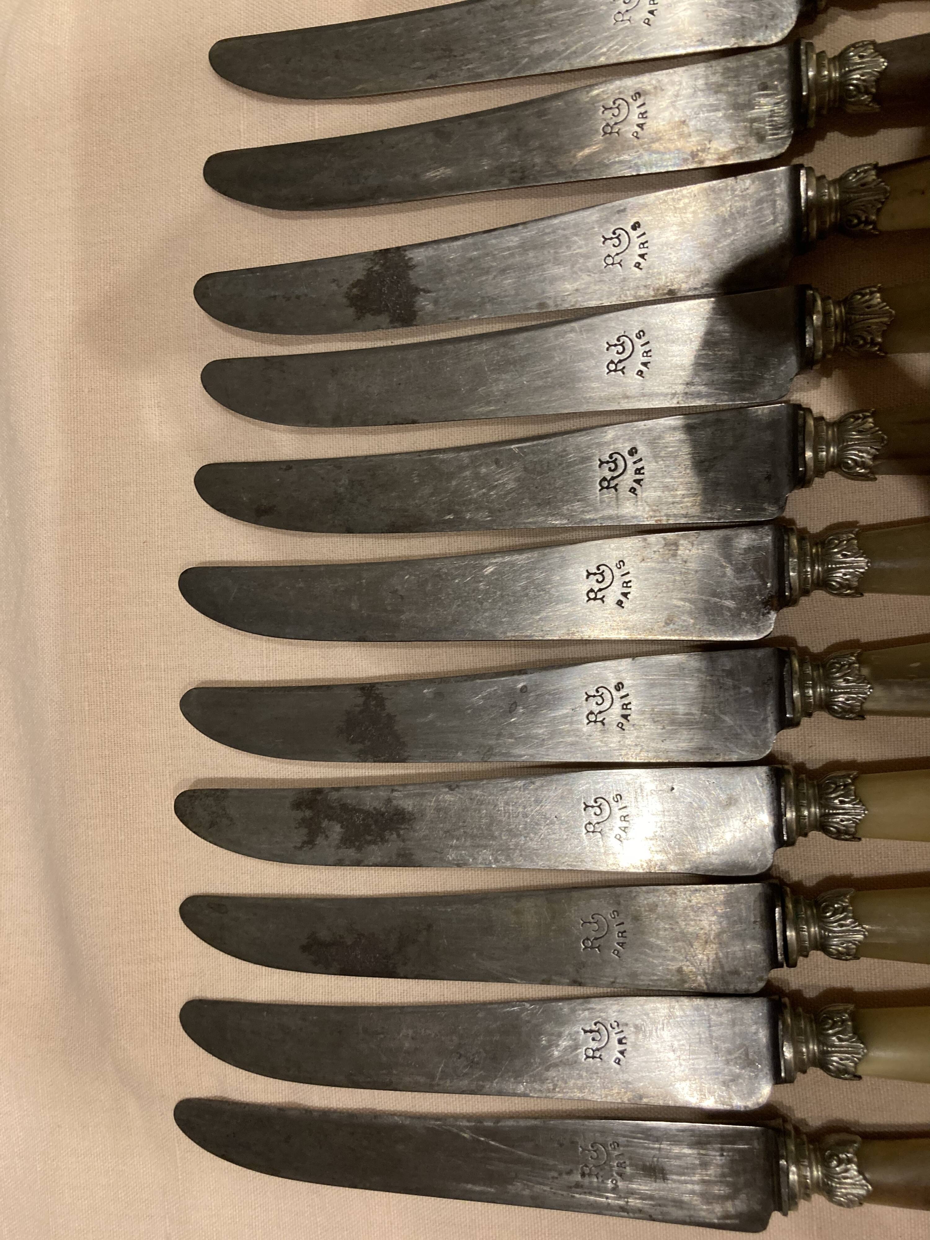 12 horn handle knives