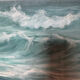 Ancient table, marine landscape, signed 20th century.