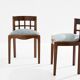 Paul T. Frankl pair of wavy walnut and mohair velvet chairs 1933