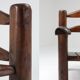 Pair of rustic wooden Wabi Sabi lounge chairs - 1950s