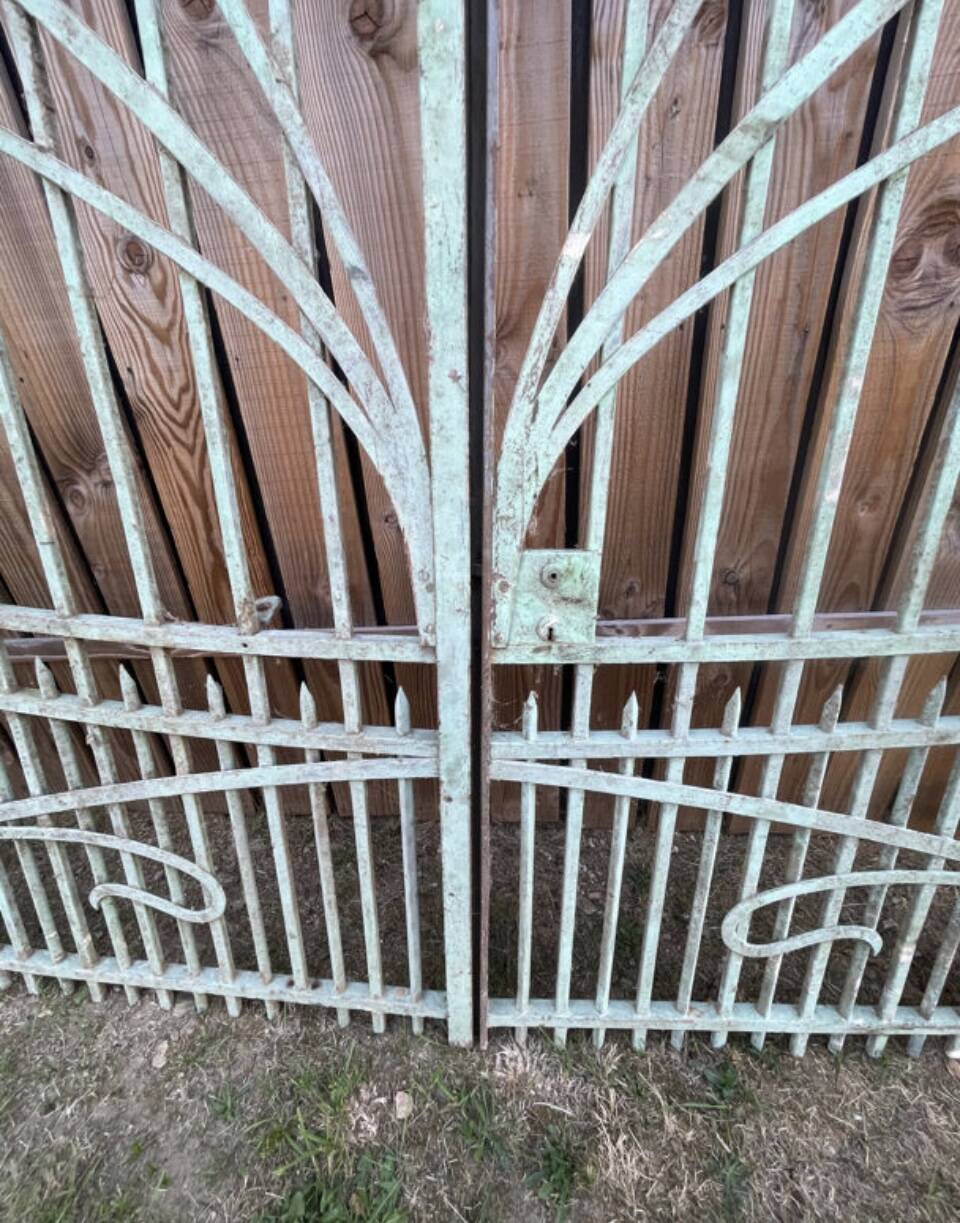 Portail fer forgé XIXe art nouveau deco