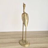 Very large vintage brass heron