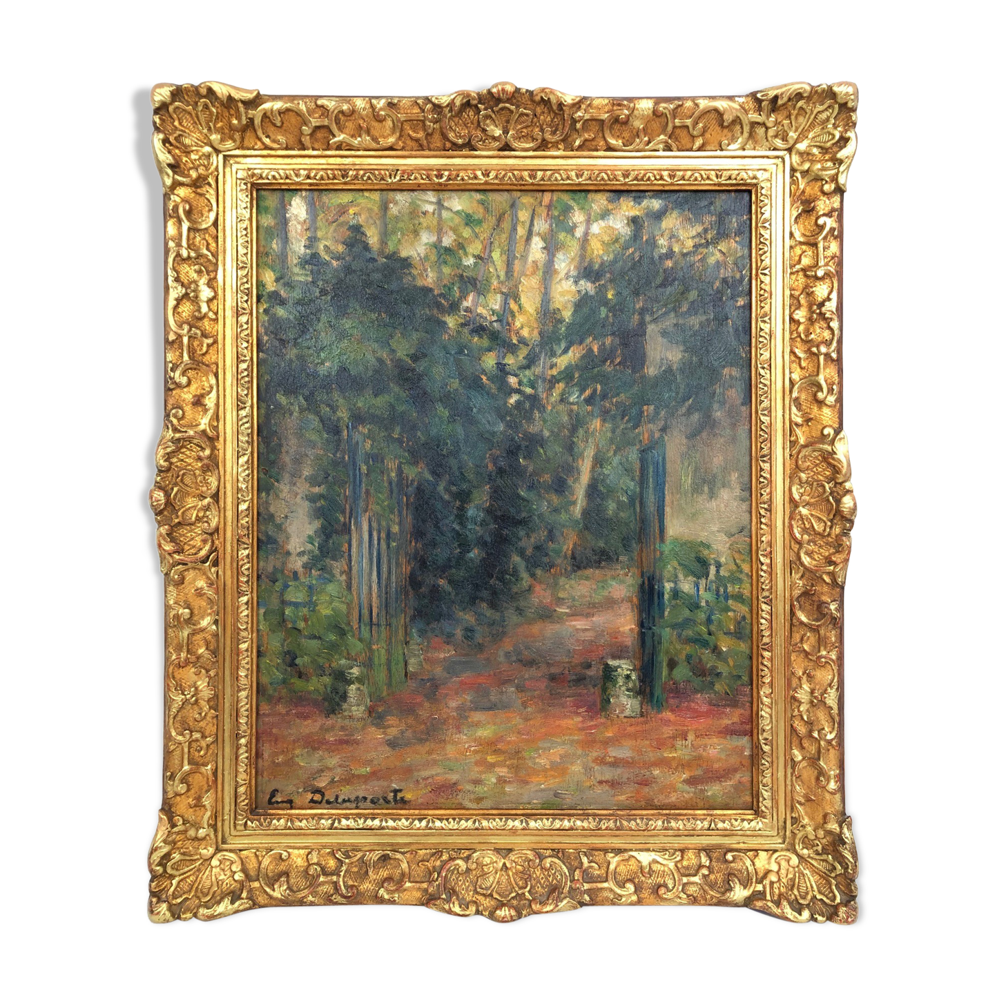 Oil on framed canvas by the painter Eugene Delaporte "Le Trianon à Versailles ", late 19th century