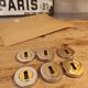Rare vintage metal door lock fittings in gold and silver.