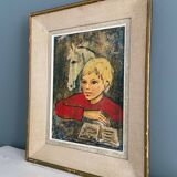 Painting, portrait of a child signed Nadi Ken