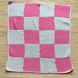 Crochet plaid, vintage blanket 80X90cm