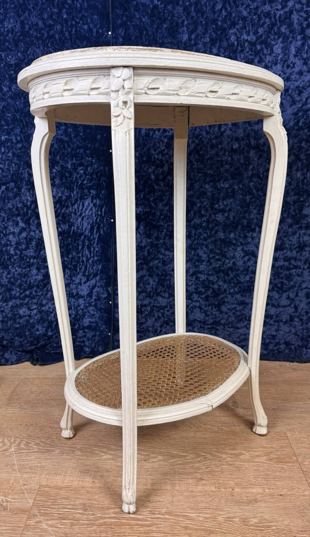 Louis XV Style Side Table or Pedestal Table in Lacquered Wood