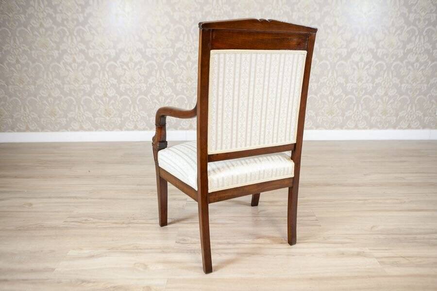 Antique Biedermeier Mahogany Armchair, 1890s