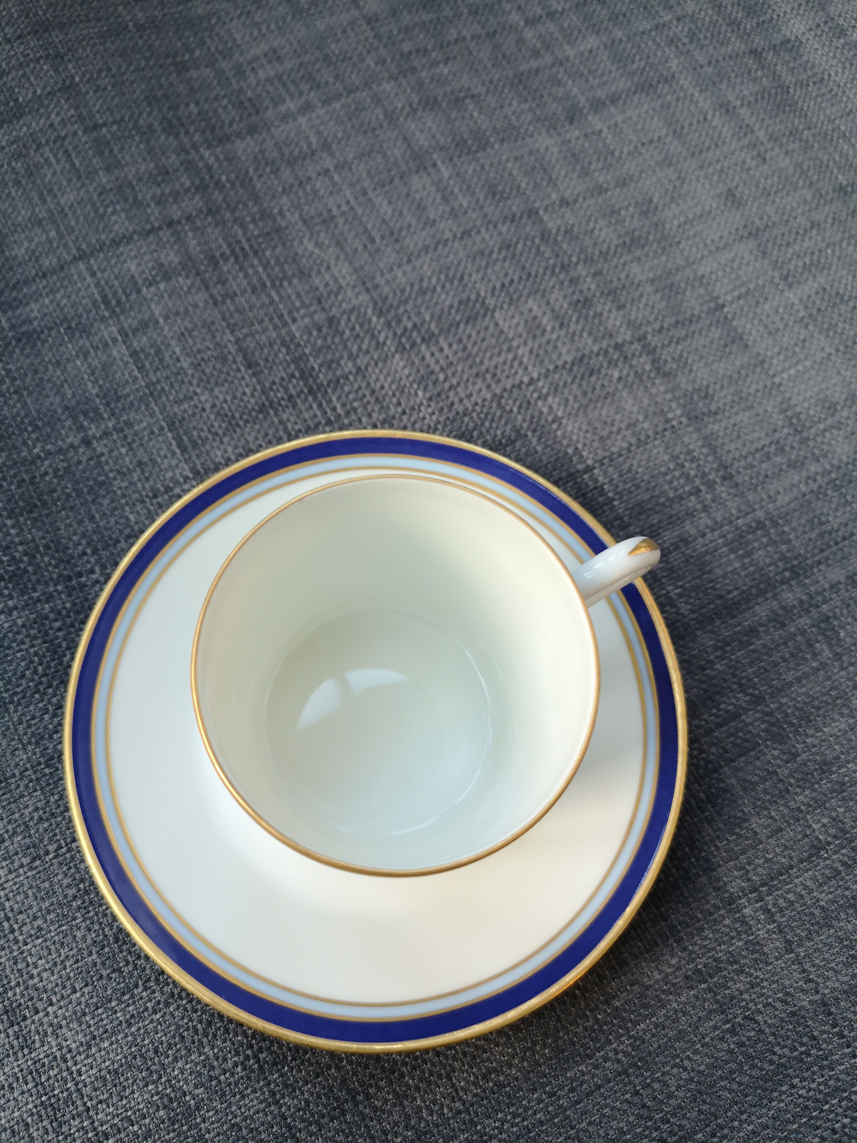 Haviland coffee cup and saucers - midnight blue collection - porcelain limoges