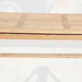 Natural wood farmhouse table