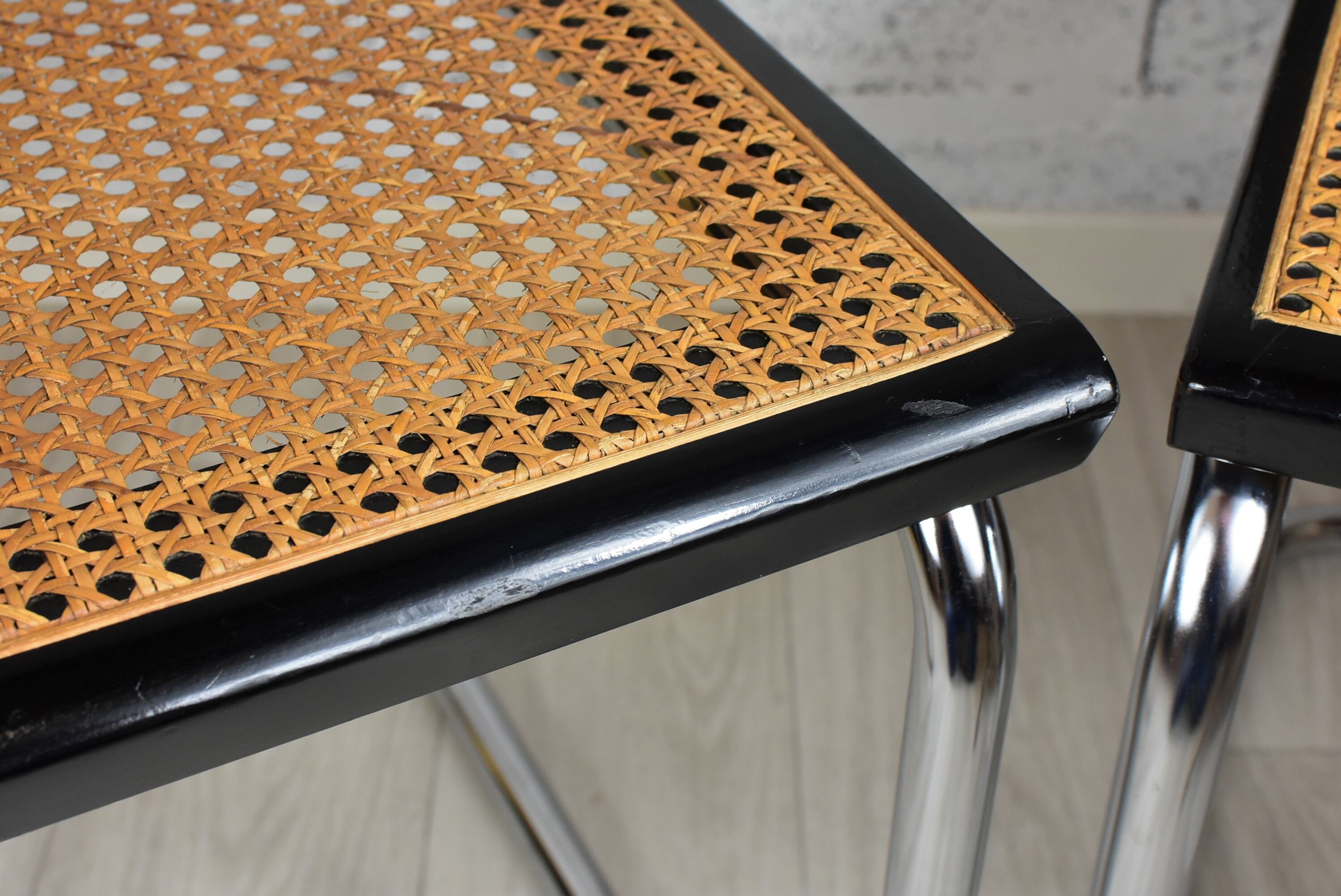 Pair of vintage chairs B32 Marcel Breuer, black