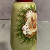 Opaline vase with fine nineteenth gold enamelled cartridge decoration