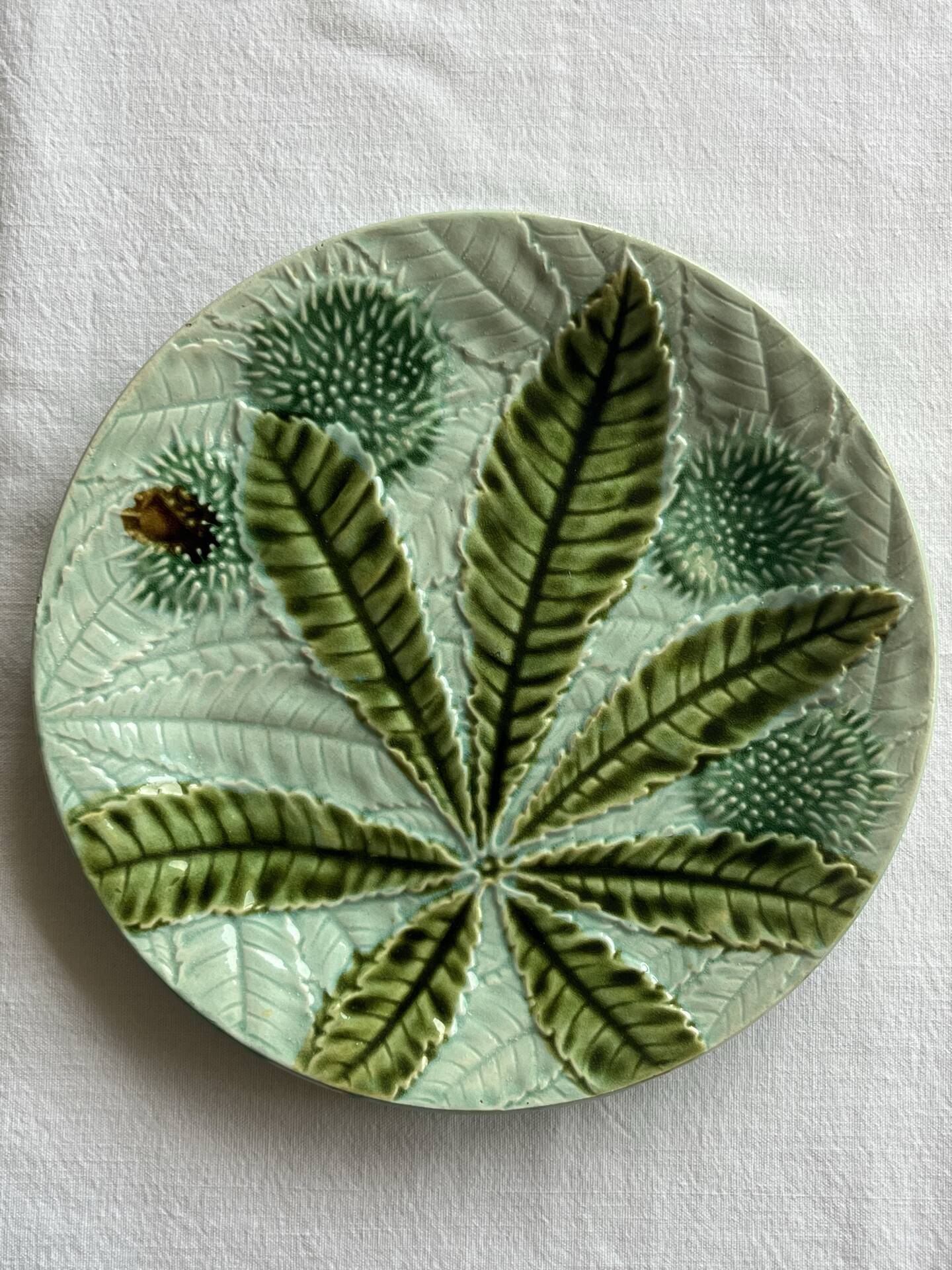 Antique barbotine plate from Salins