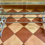 Table basse en verre et fer forgé