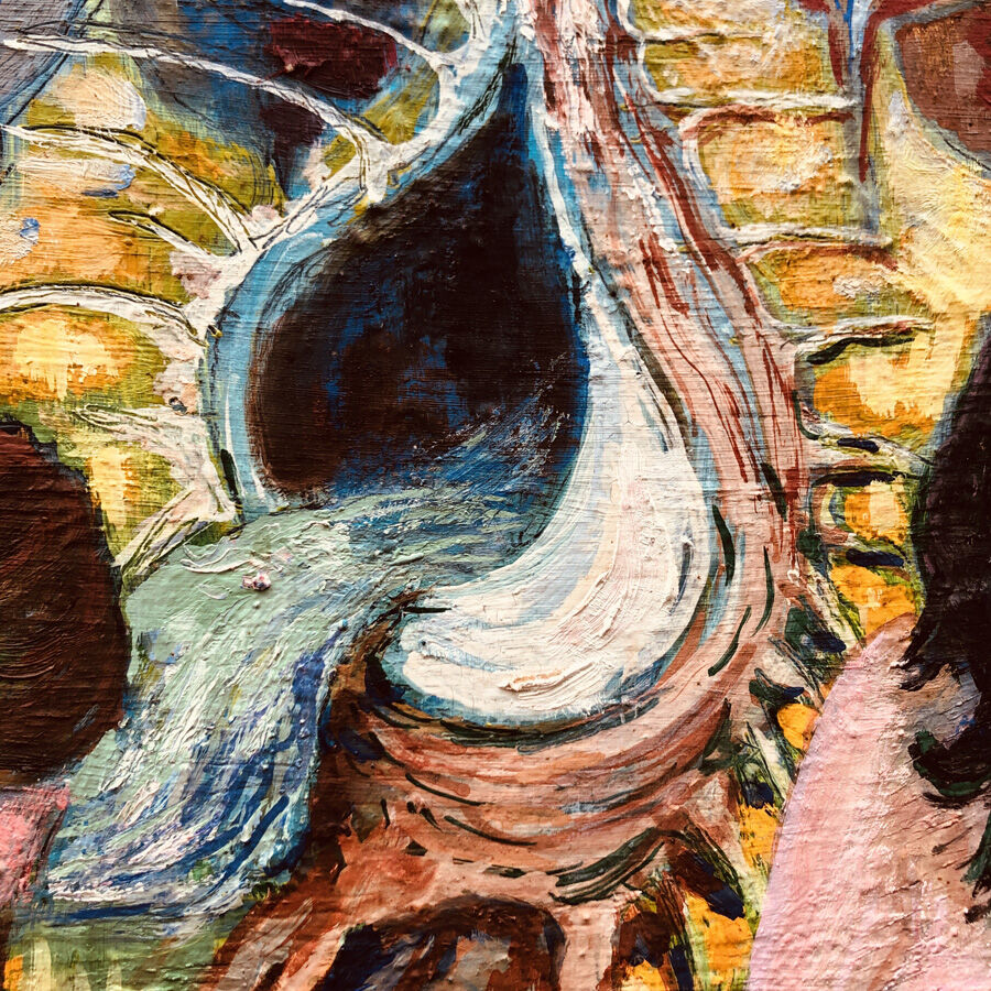 Vintage painting 70's "Psychedelic Campaign Party"