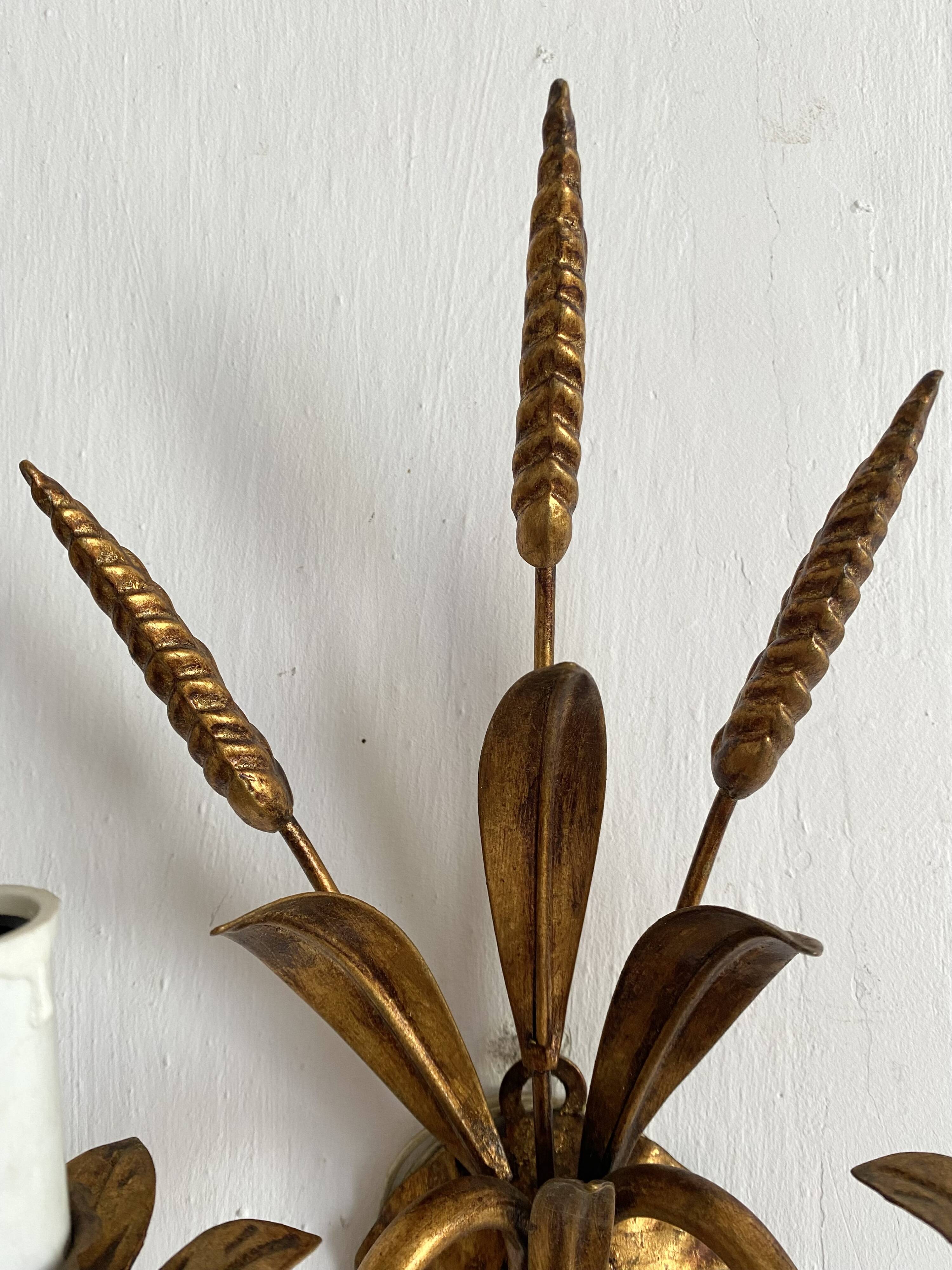 Hollywood Regency Italian wheat ear sconces