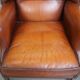 Set of 2 English style sheepskin leather wingback armchairs
