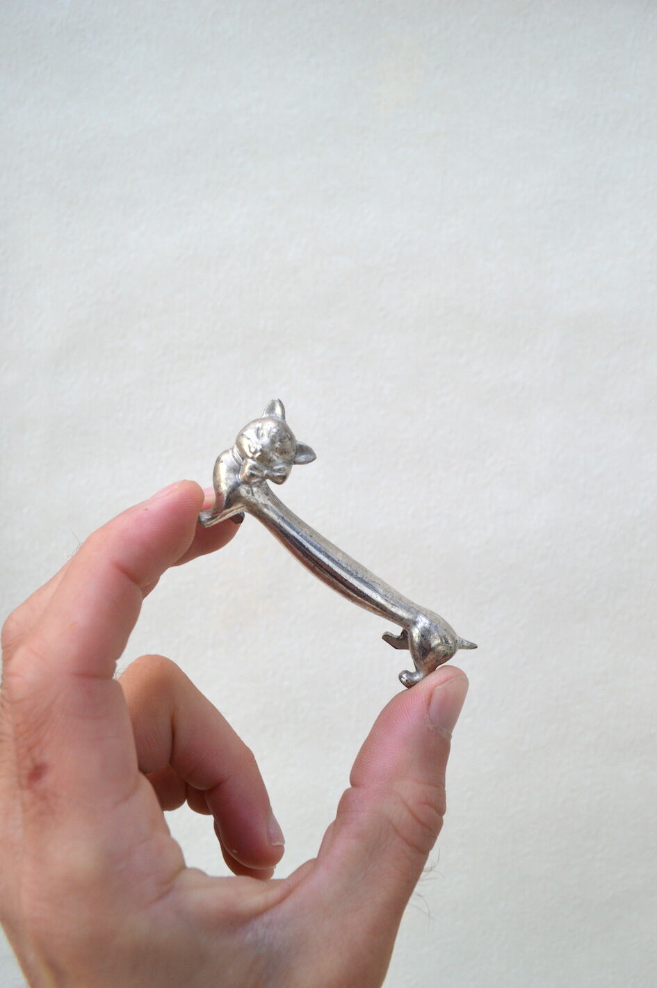 6 silver cat knife rests