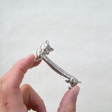 6 silver cat knife rests