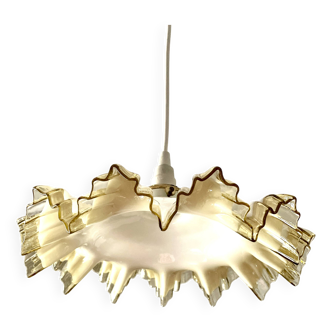Suspension drapée verre blanc beige