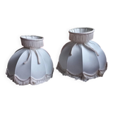 2 white lampshades