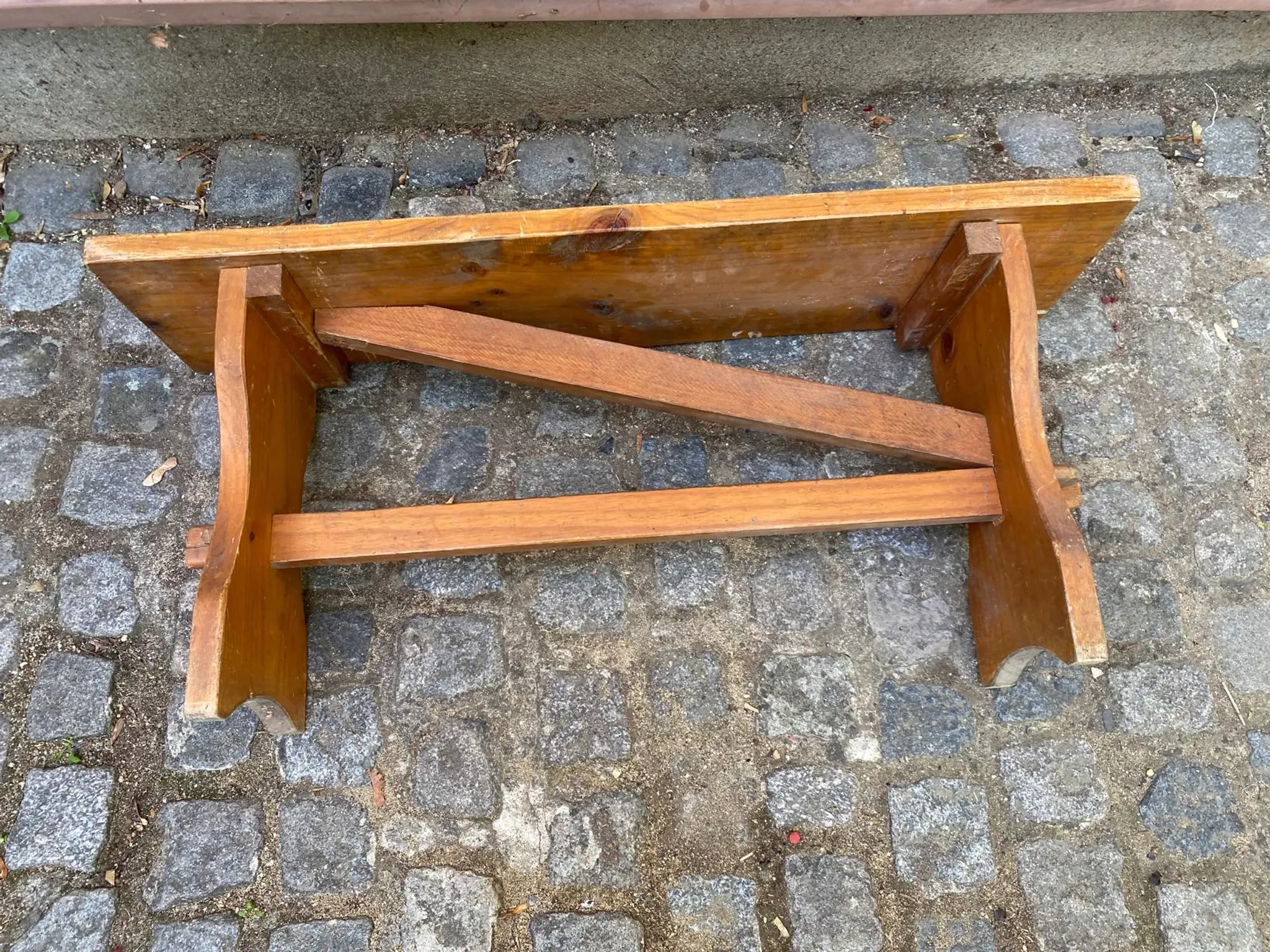 Vintage solid wood farm bench 100 cm – Rustic & chalet style 1960
