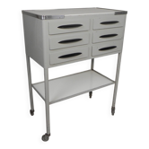 Steel dental cabinet, 6-drawer unit, 1950s