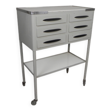 Cabinet dentaire en acier, unité à 6 tiroirs, années 1950