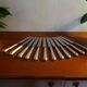 12 antique Art Deco knives silver metal and molten steel blades