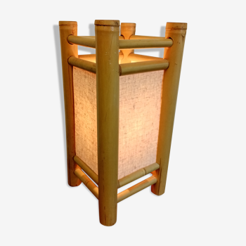 Bamboo and fabric lamp 70s