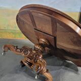 19th century walnut pedestal table with central leg