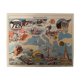 Affiche ancienne carte de la Méditerranée de 1948 - JP Pinchon