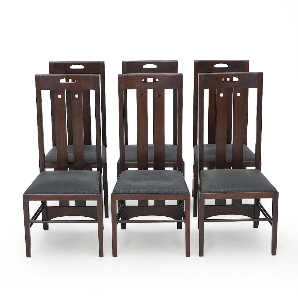 Ingram chairs by Charles Rennie Mackintosh for Cassina, 1980s, set of 6.