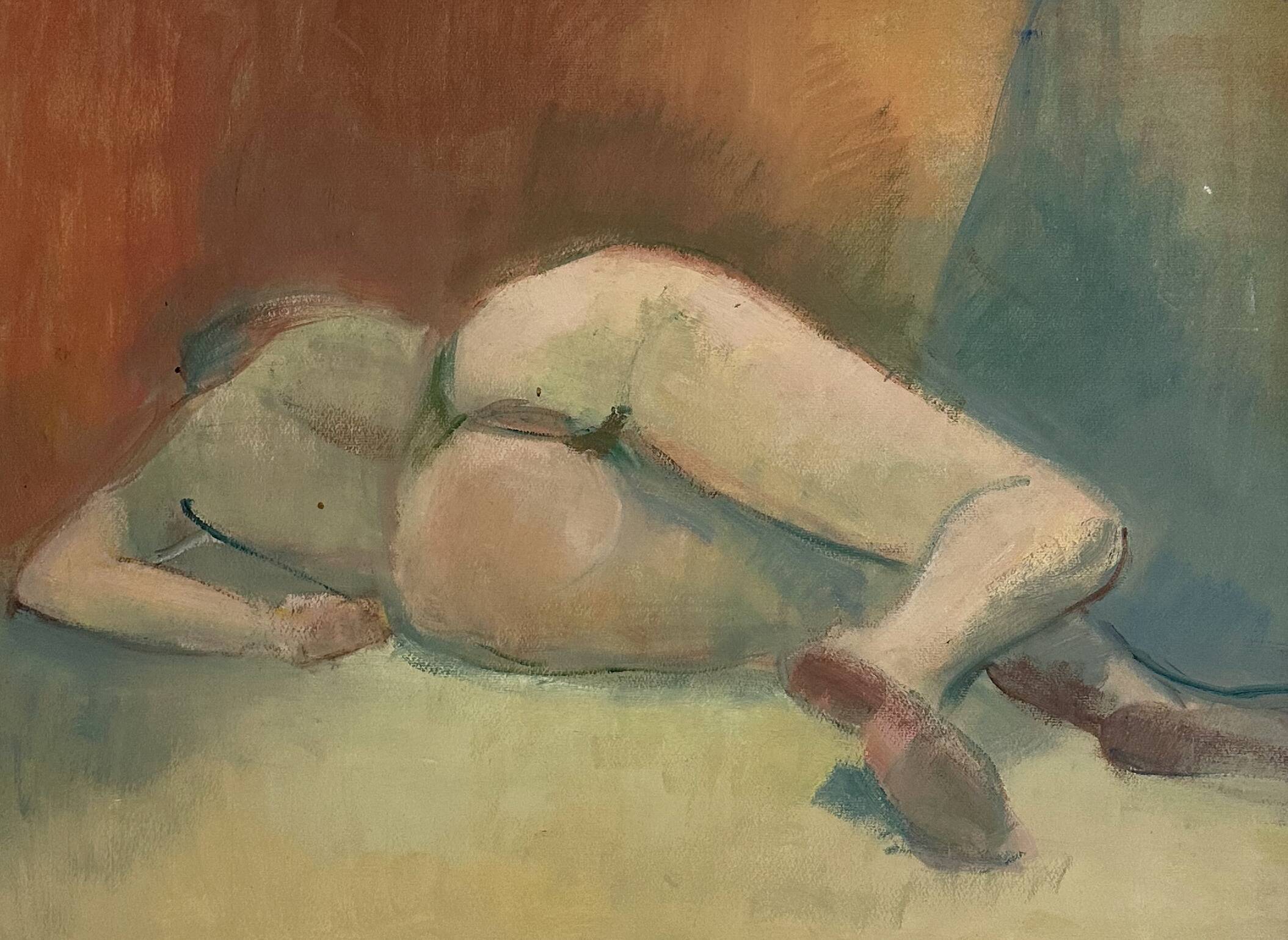 Figurative painting signed Marais, France, 1970s
