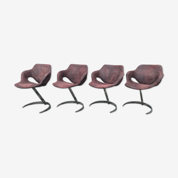 Chaises de Boris Tabacoff pour le Mobilier Modulaire Moderne France des années 1970