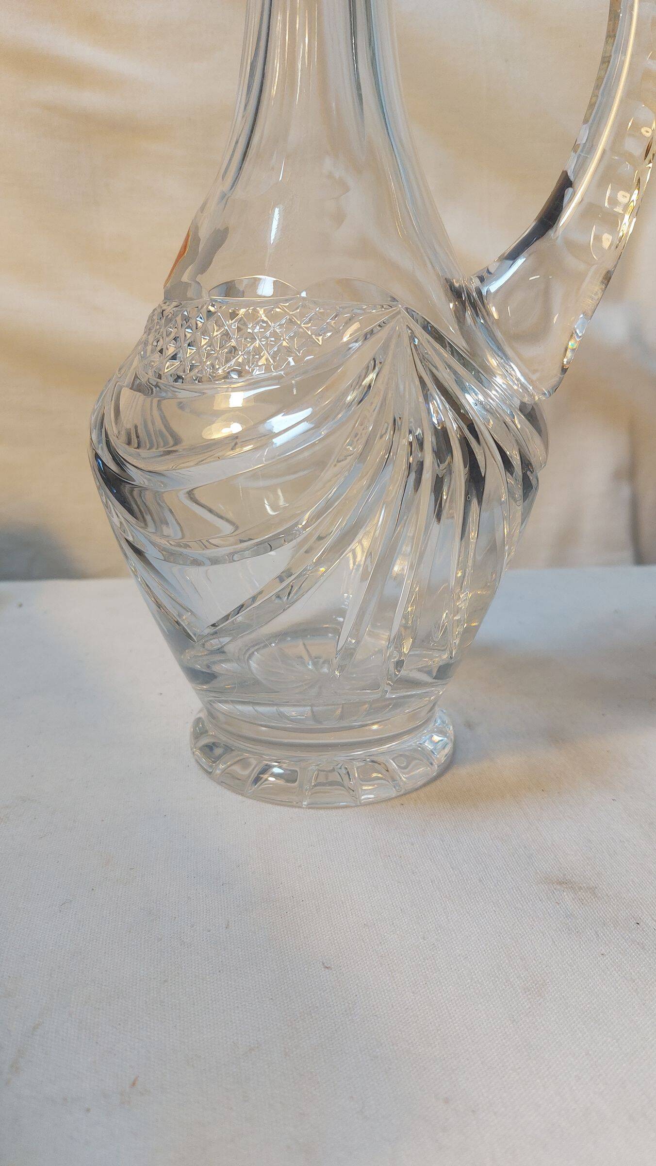 Set of 6 wine glasses and carafe in Lorraine Crystal - Gérard Model