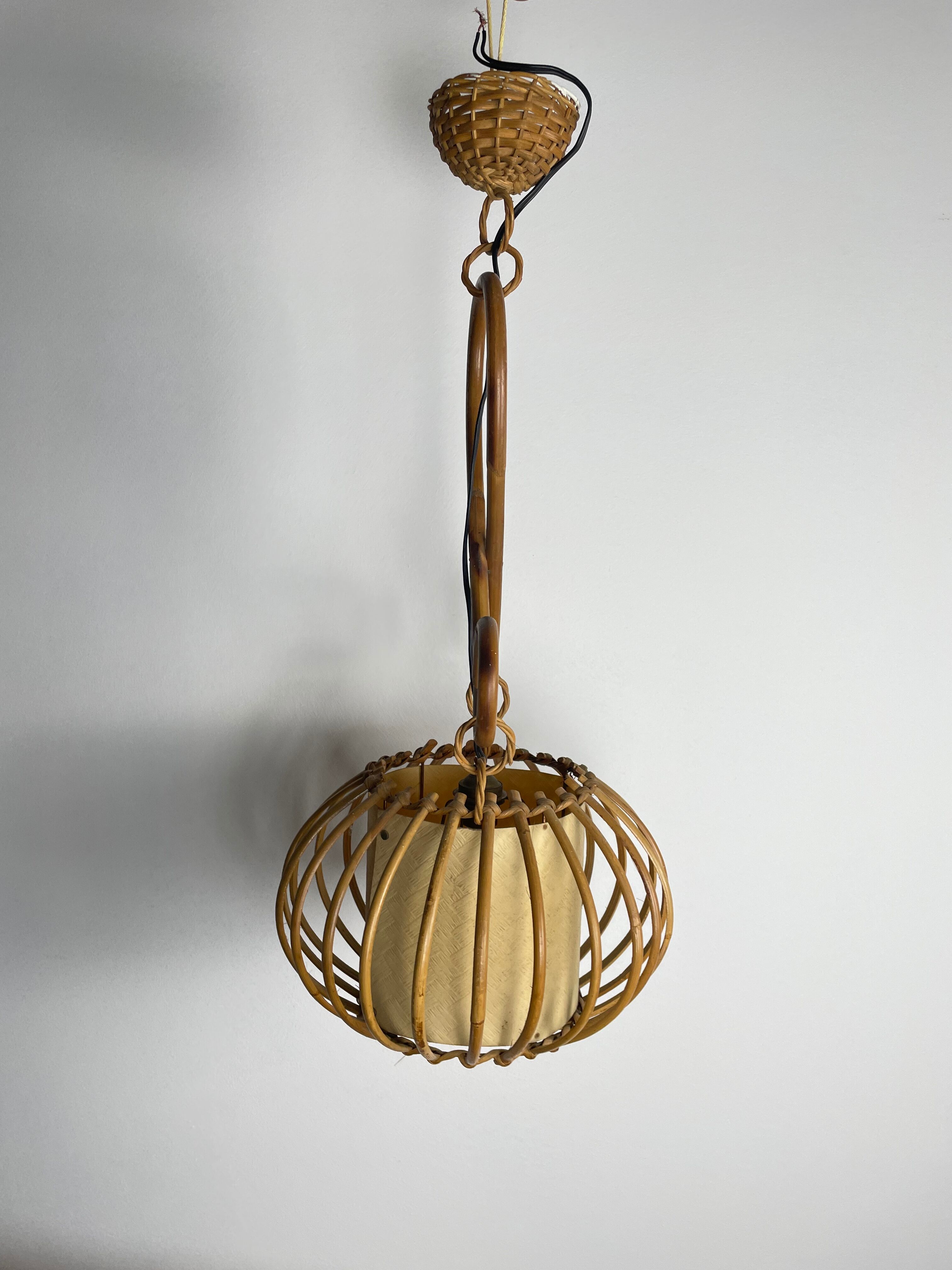 Vintage rattan suspension, 1950