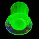 Val Saint Lambert “Montmartre” shaker / karaf met 2 glazen in uraniumglas c