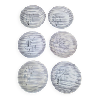 Set of 6 deep plates Niderviller Model Kitten