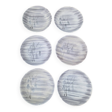Set of 6 deep plates Niderviller Model Kitten