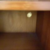 Danish teak highboard with 2 sliding doors